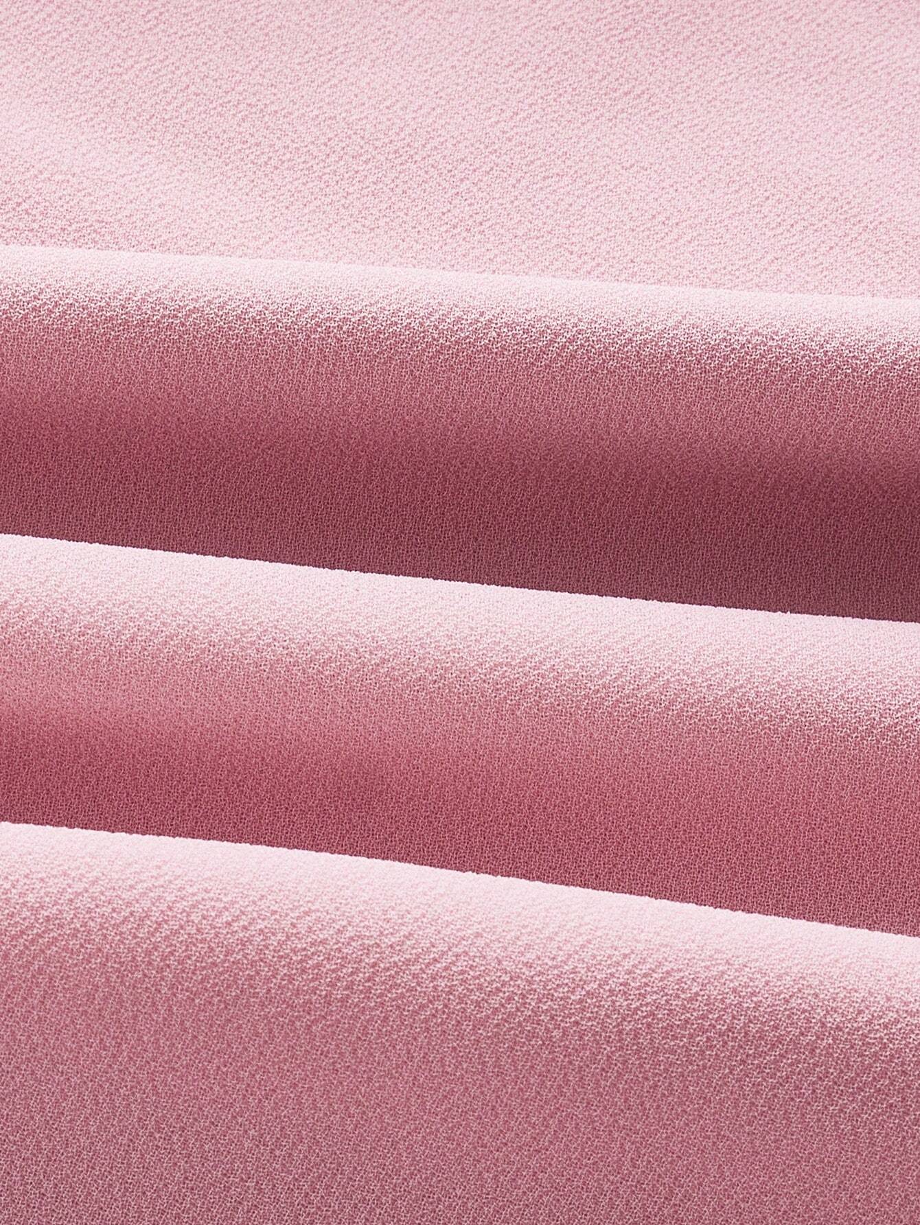 PA1924 Pink Ribbon Bow Detail Tie Strap Neck Romantic Summer Dress