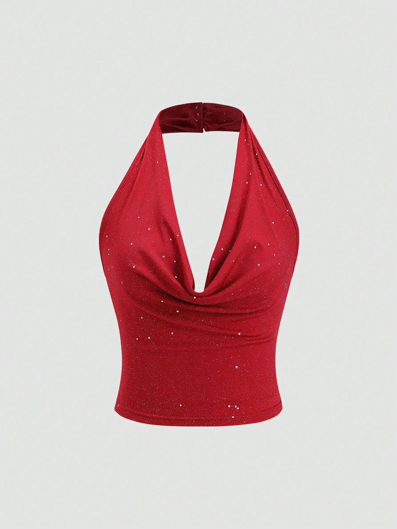 HW2307 Women's Fashionable Sequin Halter Neck Camisole