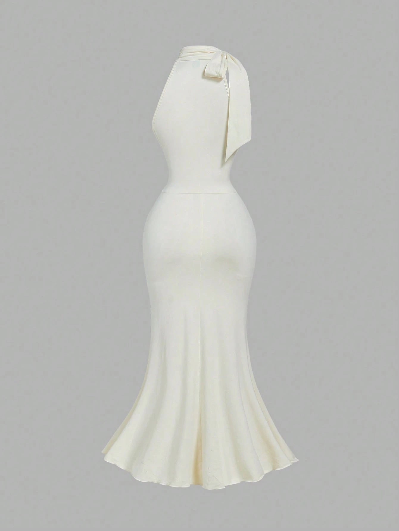 PA1046 || Bowknot Neckline, Ruched Chest, Waist, Mermaid Hem Bodycon Dress