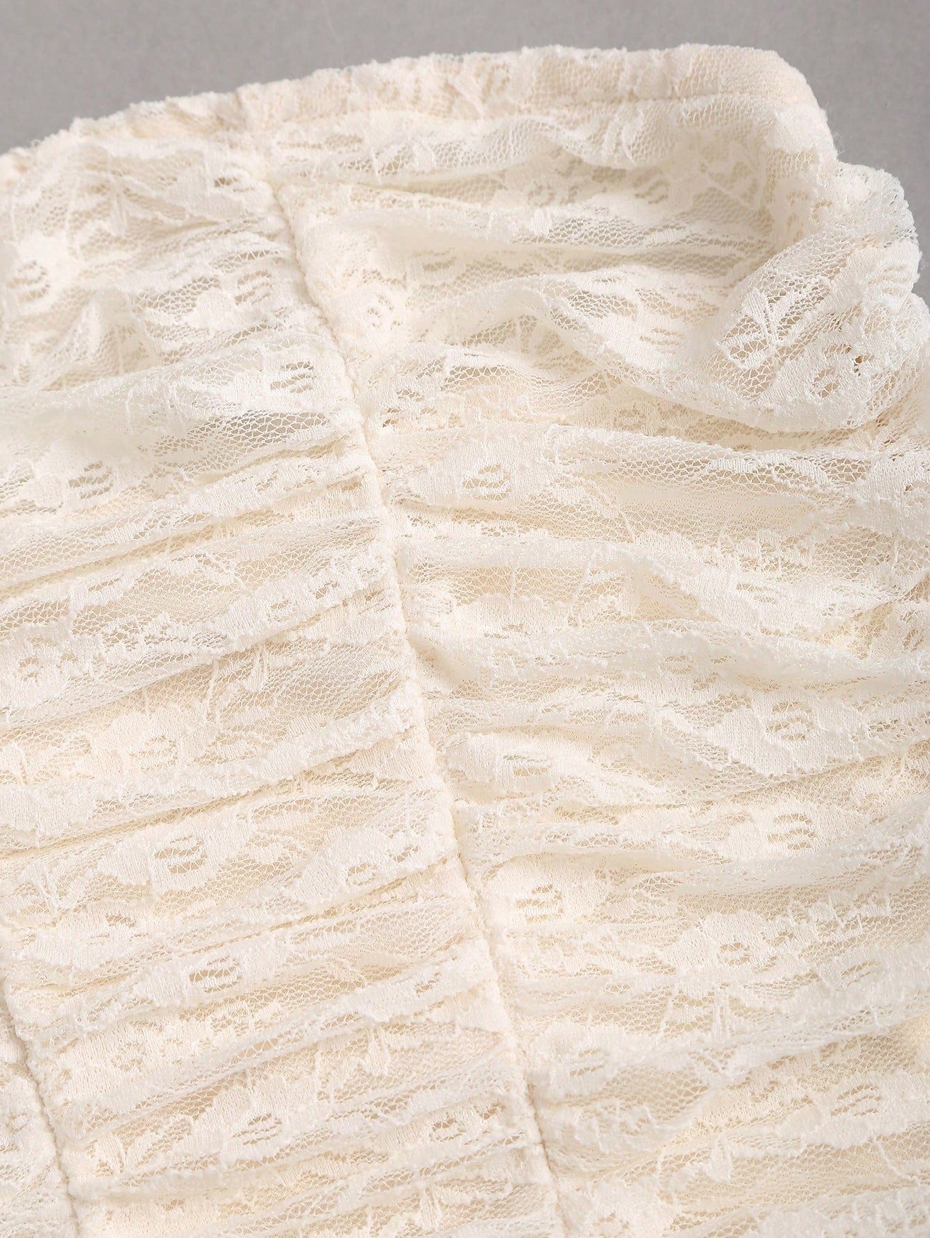 HW5073 Women's Floral Lace Ruffle Bustier Top