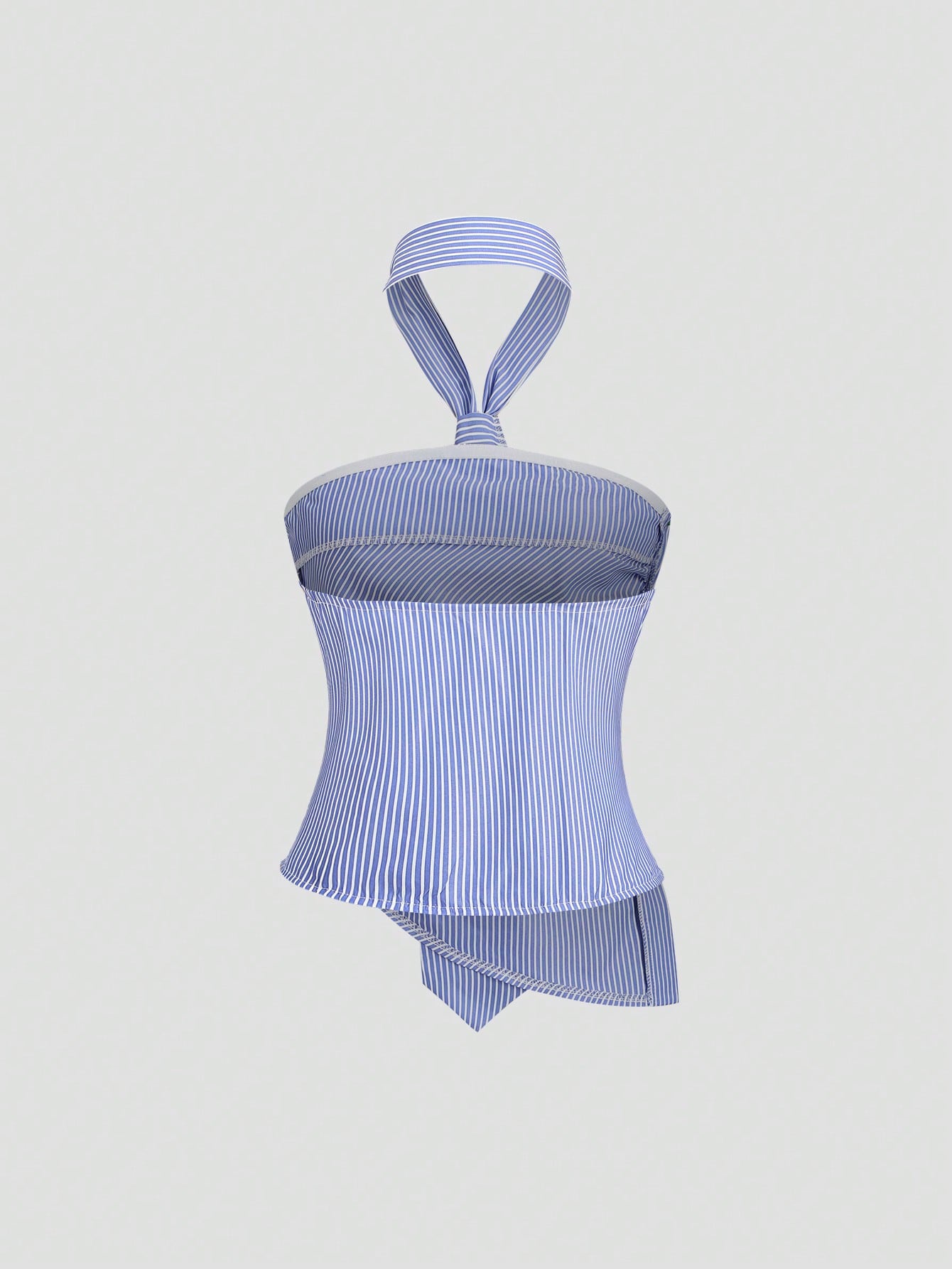 HW1924 Women's Striped Halter Neck Tank Top, Fashionable For Summer