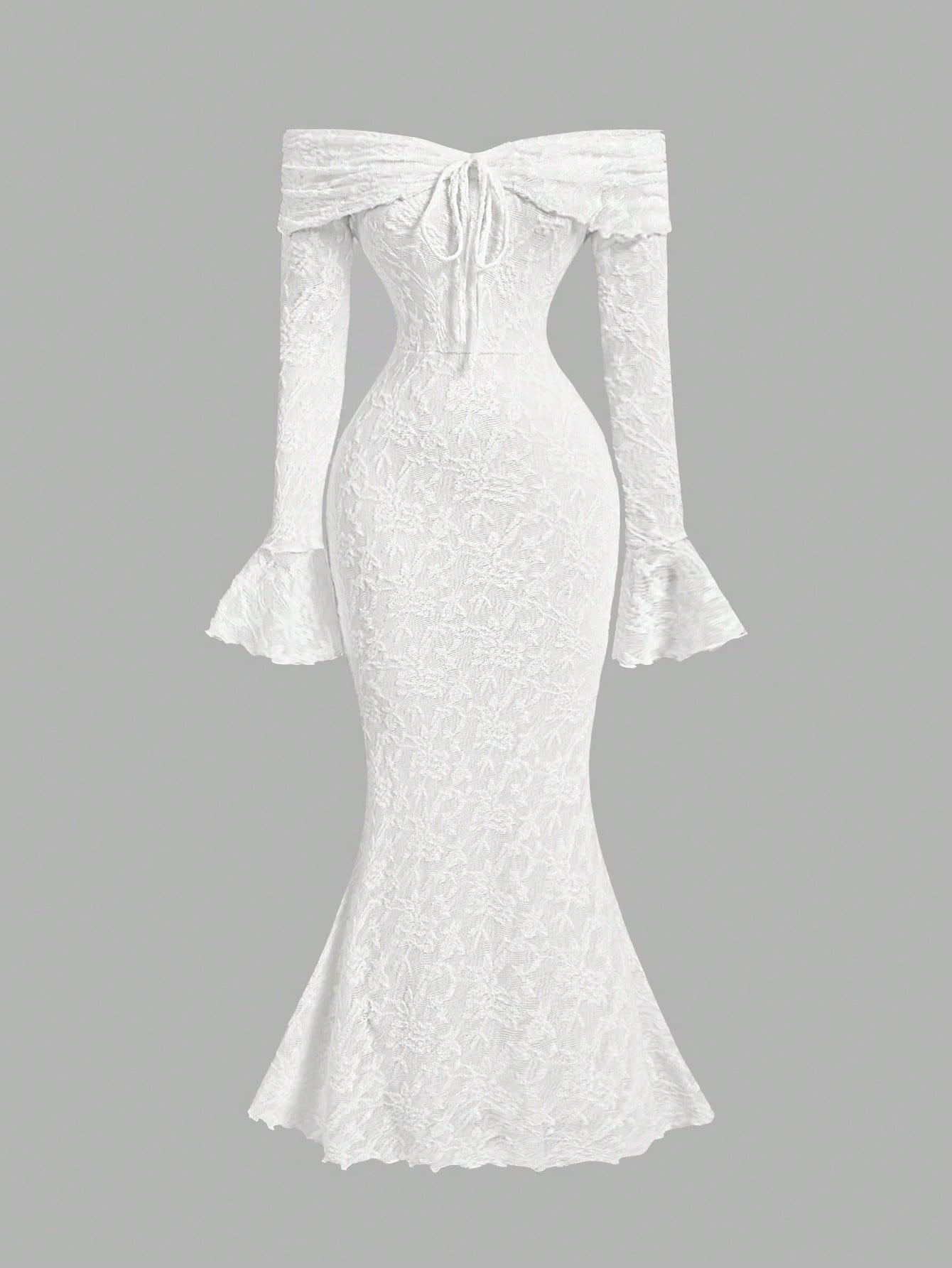 PA1940 || Women Off Shoulder Long Sleeve Front Tie Bodycon Dress,New Years Dress Women,New Year Party Dress,Valentine's Day,Tea Party Dress,White Graduation Dress