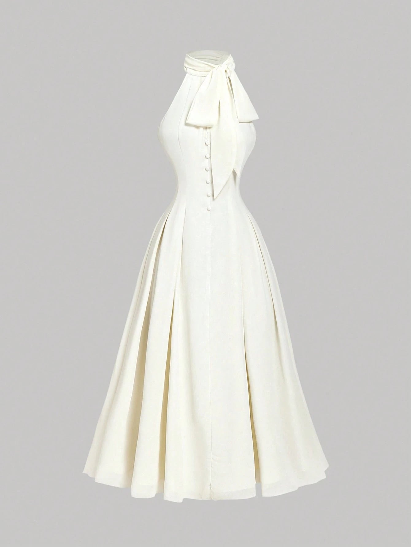 PA2307 || Women's Apricot Tie Bow Cinched Waist Chiffon Midi Dress,Summer Dresses For Women,Wedding Guest Dress Women,Birthday Dresses For Women,Country Concert Outfit,Boho, 50s Dress, 1950 Vintage Dress, 50s Style Dress Women