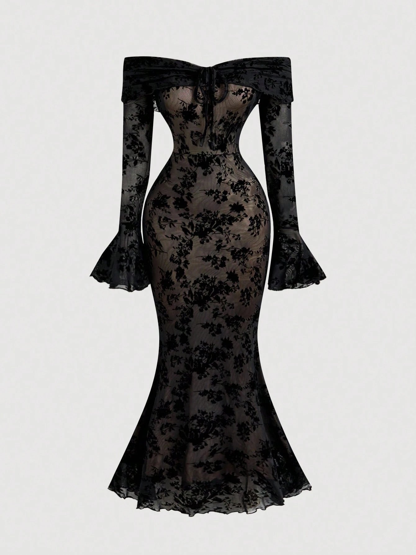 PA1940 || Women Off Shoulder Long Sleeve Front Tie Bodycon Dress,New Years Dress Women,New Year Party Dress,Valentine's Day,Tea Party Dress,White Graduation Dress