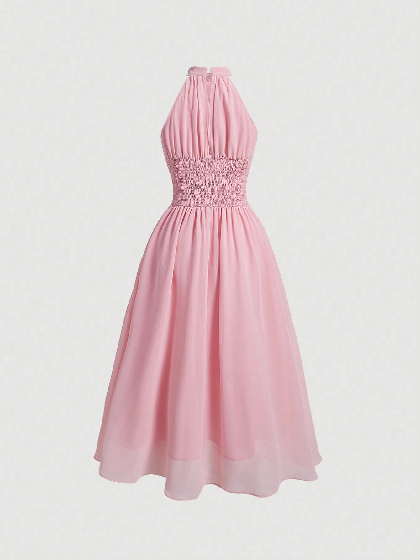 PA9237 || Women's Solid Color Halter Neck Ruffle Hem Dress,Pastel Dresses For Women
