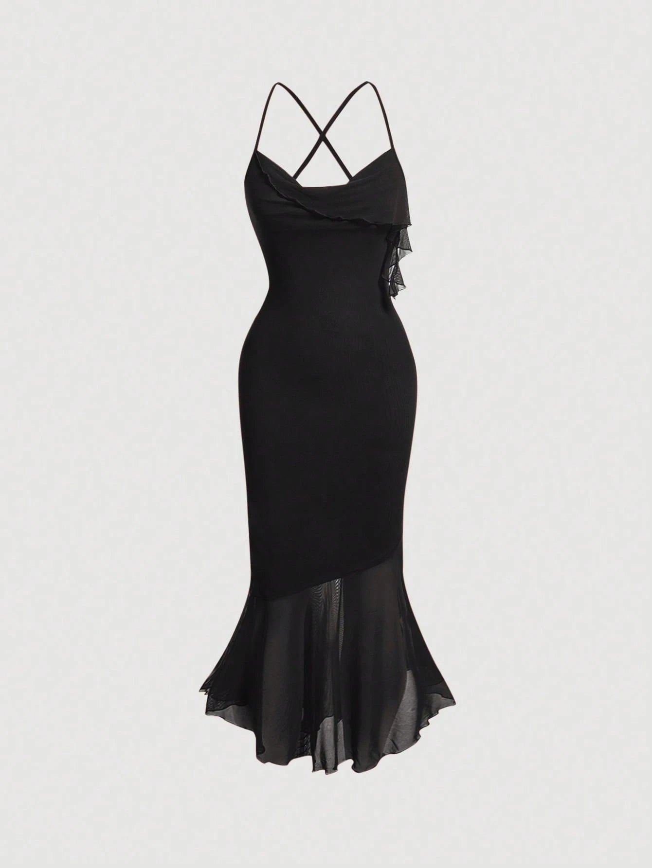 PA7609 || Solid Criss Cross Backless Cami Dress
