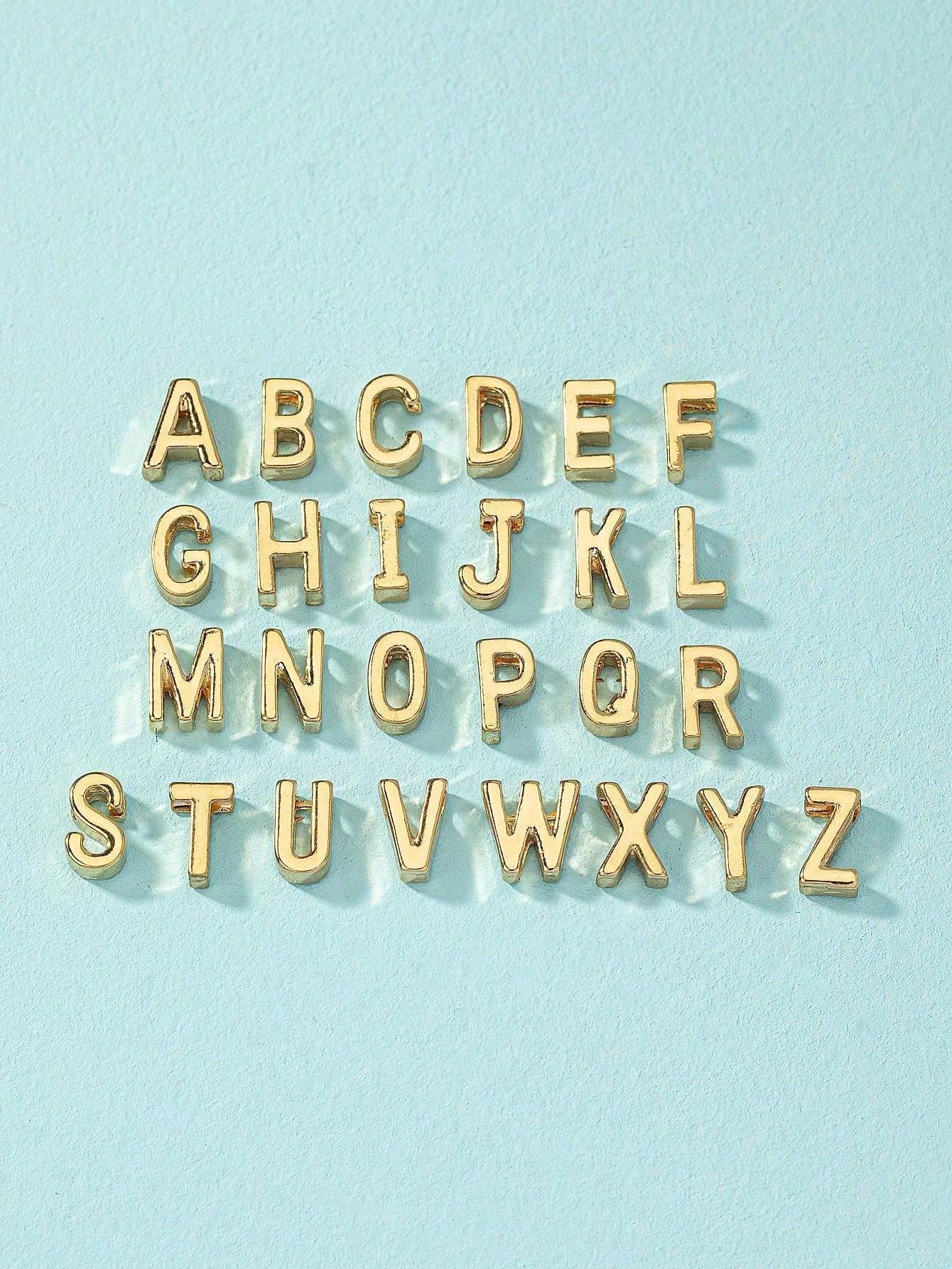 WZ0008	1pc Beach Holiday Style Metallic Simple Letter Layered Pendant Necklace/Anklet