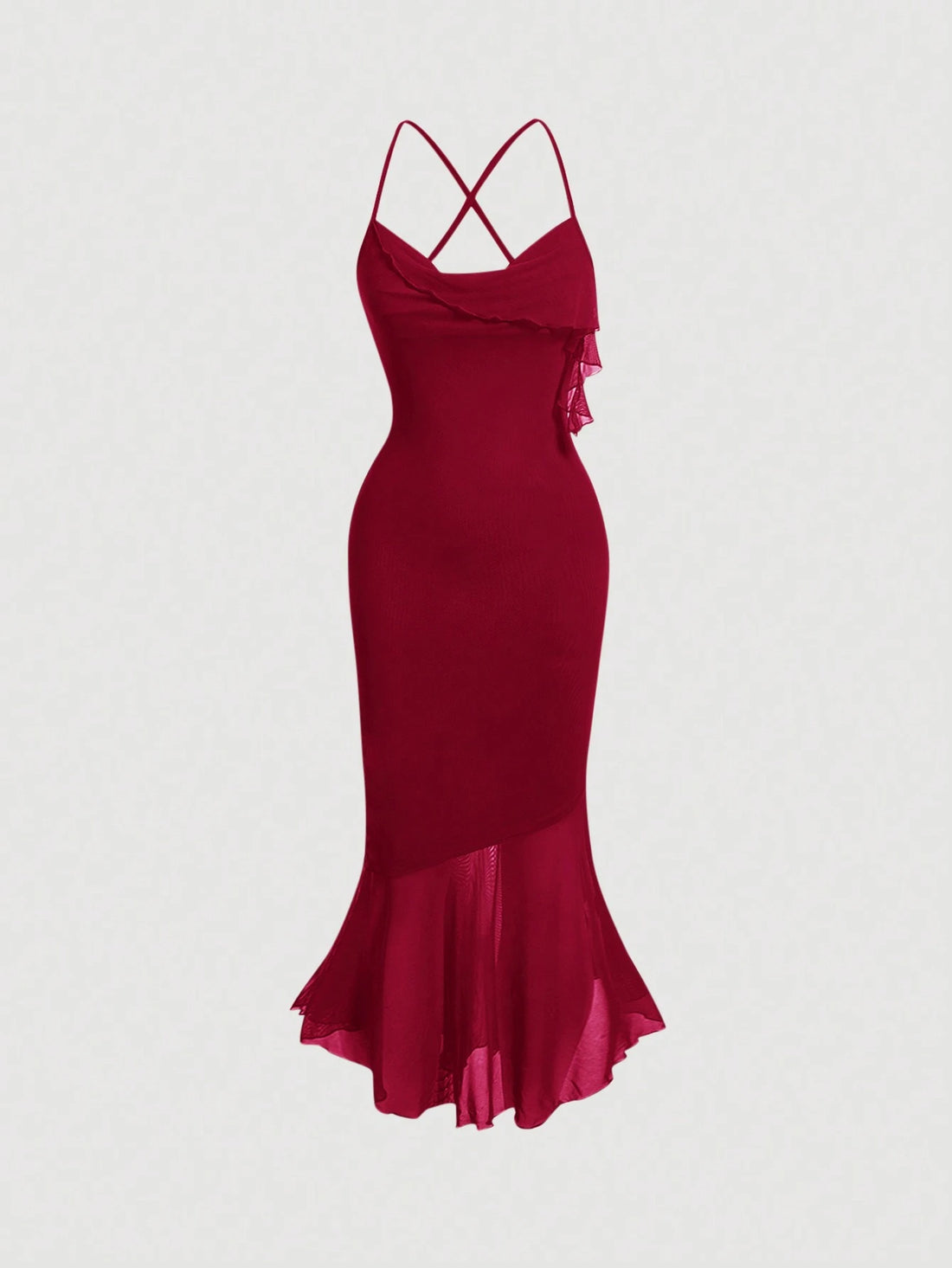 PA7609 || Solid Criss Cross Backless Cami Dress