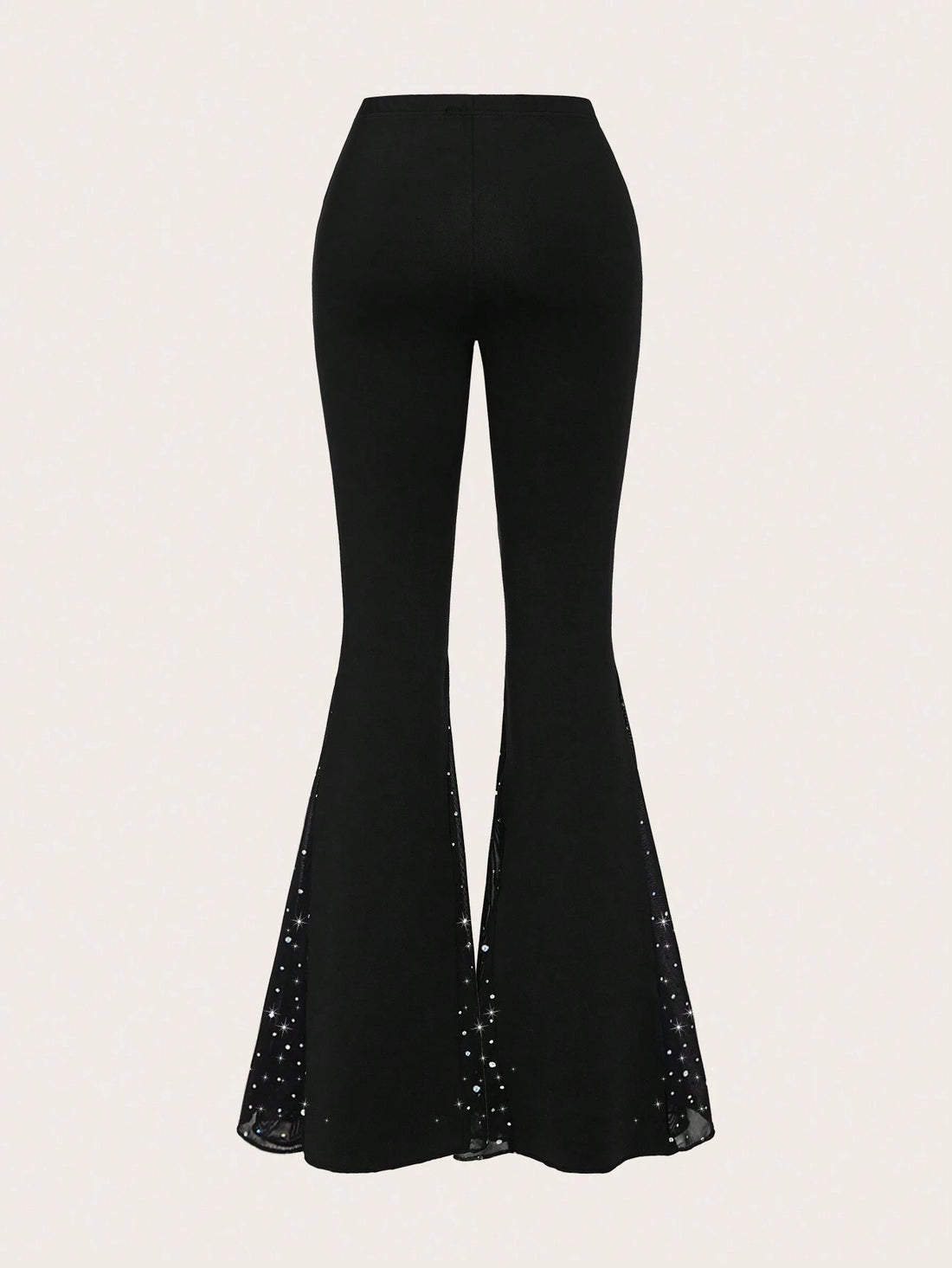 CV2049	Women's Fashionable Contrast Mesh Flare Pants