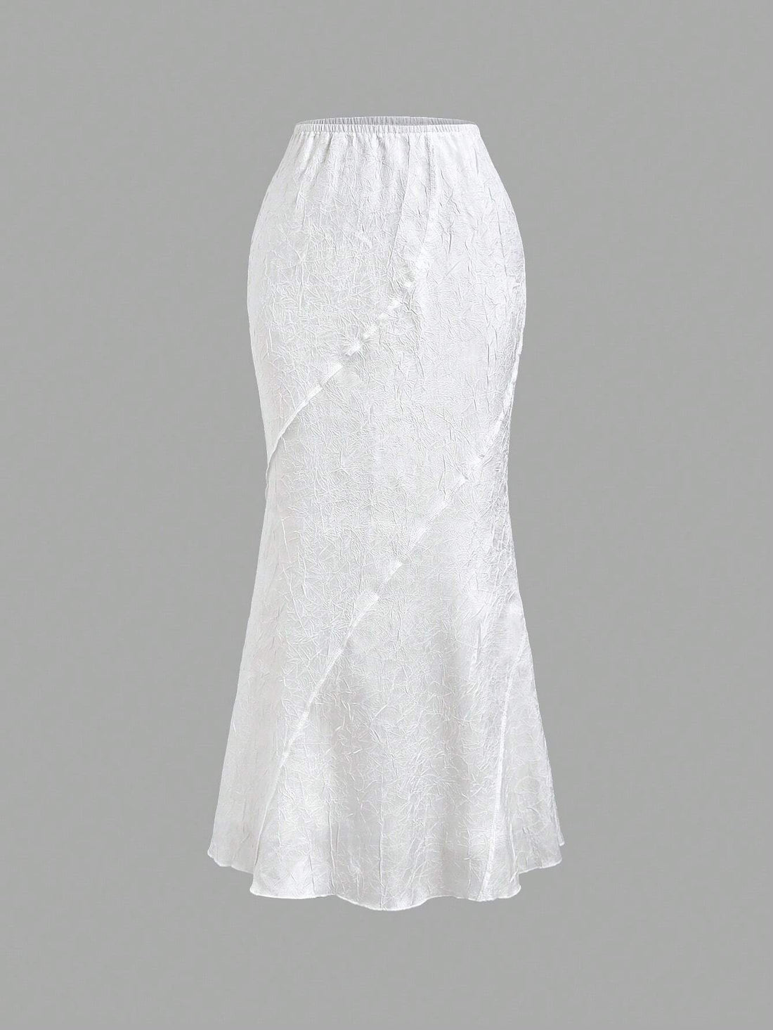CV2040	Summer Elegant Solid Color Textured Fish Tail Skirt
