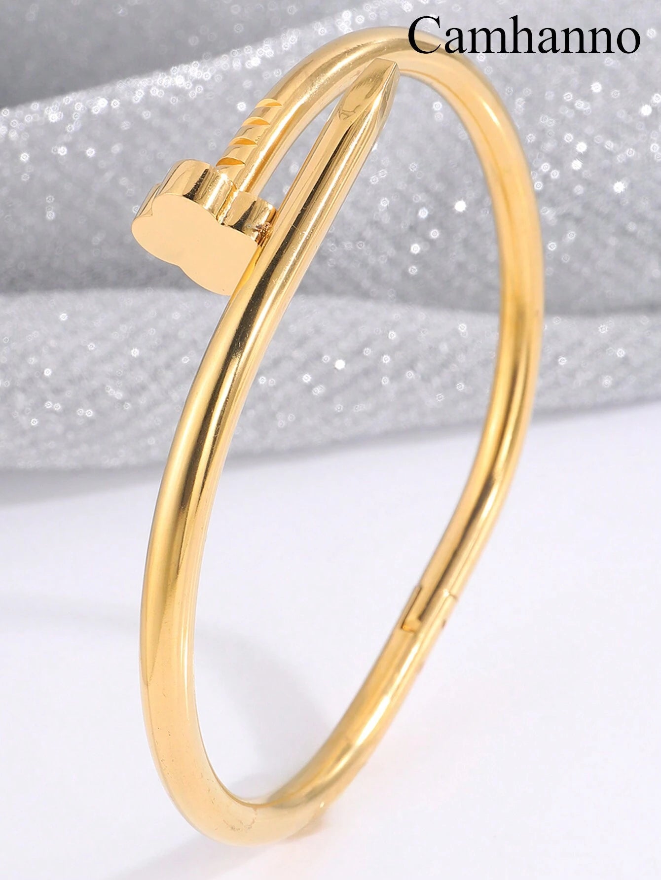 WZ0014	Camhanno 1 Piece Of Elegant And Fashionable Stainless Steel Four-Leaf Flower Rhinestone And Four-Leaf Flower Nail Bracelet Is Suitable For Daily Wear, Holiday Girlfriend Valentines,Mom,Mother,Mother's Day,Gift
