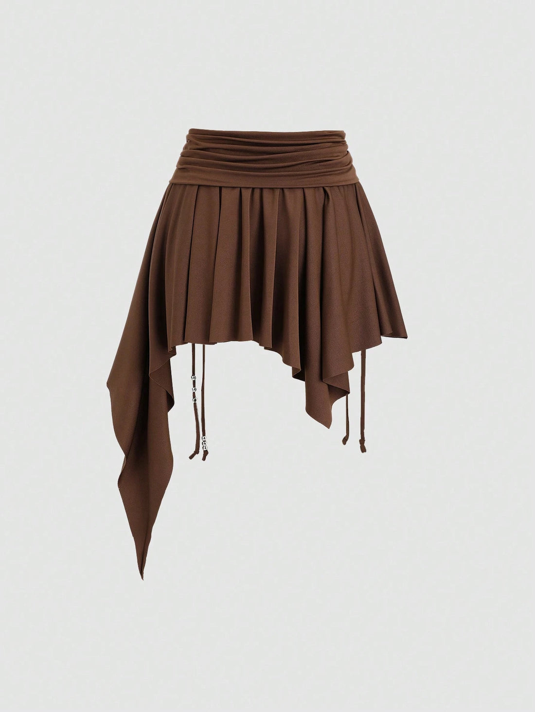 CV2015	Women's New Autumn Western Cowgirl Style Beach Casual Drawstring Waist Asymmetric Ruffle Hem Mini Skirt Y2K