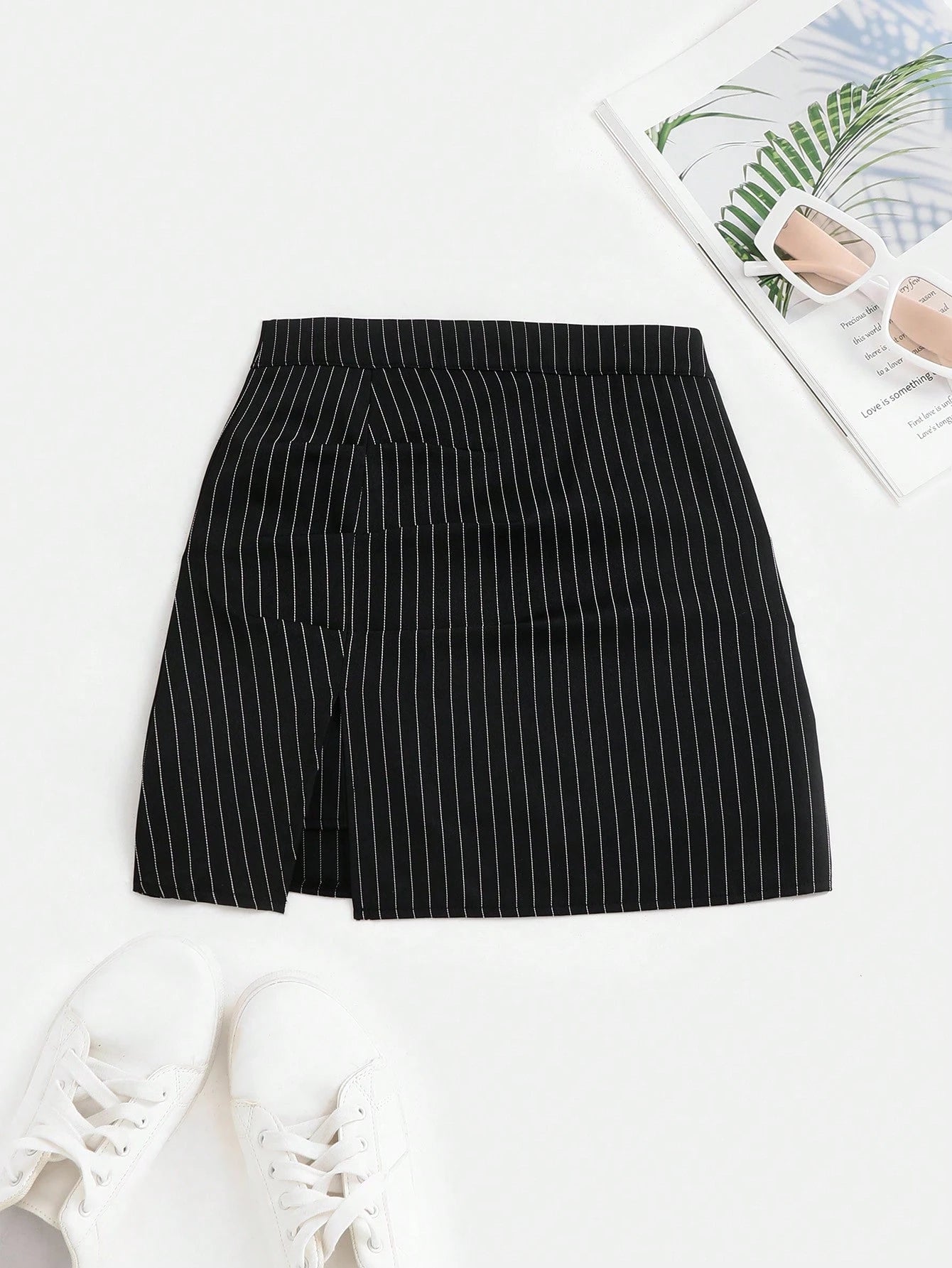 CV2019	Women's Striped High Waist Fitted Mini Skirt, Sexy Cutout Casual Clubwear Flared Pleated A-Line Skirt, Versatile For Summer