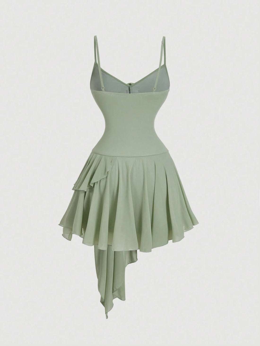 PA6105 || Green Dreamy & Romantic Dress With Tiered Ruffle Hems And 3D Floral Decor, Suitable For Dates, Parties, Holidays, Tea Parties, Birthday Outfit,Summer Outfits For Women,Romantic Dresses,Beach Outfits For Woman,90s Clothes,Western Wear Women