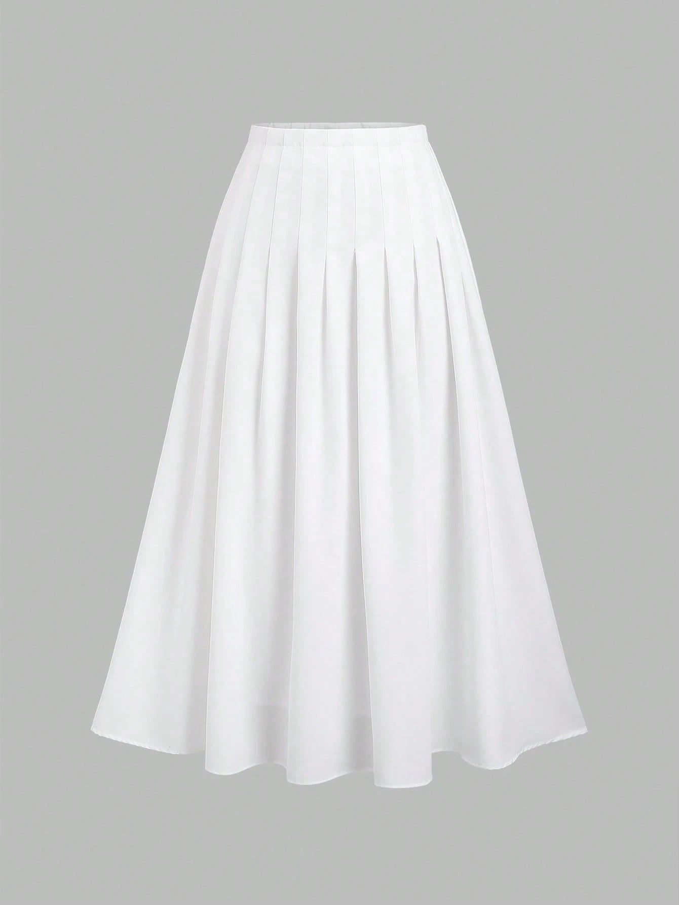 CV2030	Casual Plain Pleated High Waist Skirt