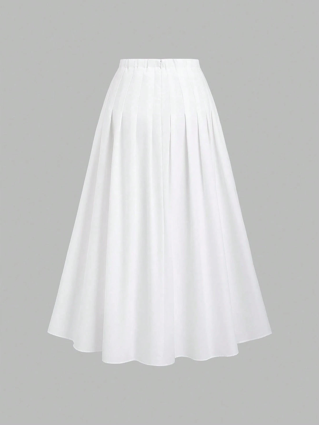 CV2030	Casual Plain Pleated High Waist Skirt