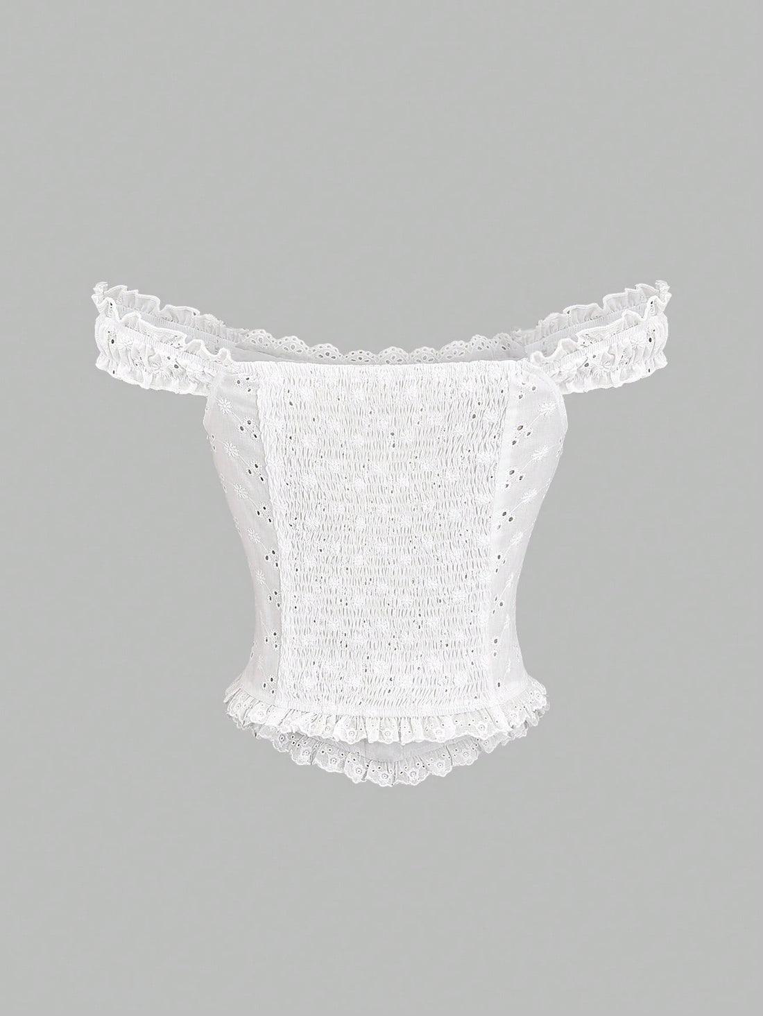 HW1046	New Fashion Sexy Lace Trim Sweet Flattering Dual-Wear Blouse Top