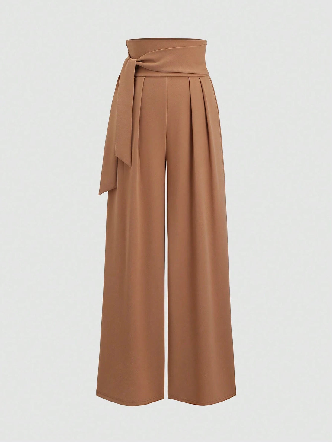 CV2050	High Waist Wide Leg Tie Up Straight Leg Women Pants, Minimalist & Fashionable, Suitable For Summer