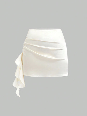 CV2042	Asymmetric Hem Women's Skirt, Elegant Casual Wear
