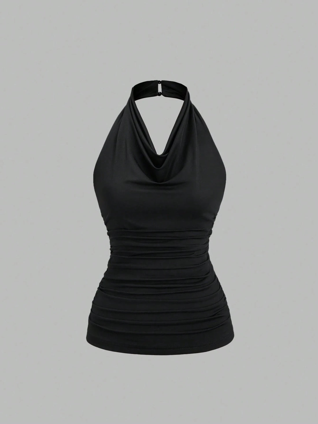 HW1940	Women's Summer Casual Sexy Minimalist Solid Color Draped Neck Ruched Bodycon Camisole