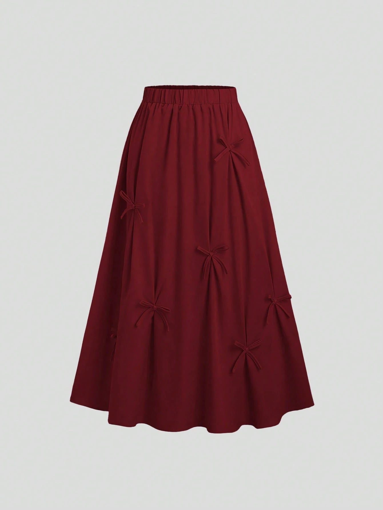 CV2033	French Sweet Pink Bow Decor Skirt, Fashionable High-Quality Elegant Ladies Skirt, Suitable For Spring, Summer, Autumn, Winter