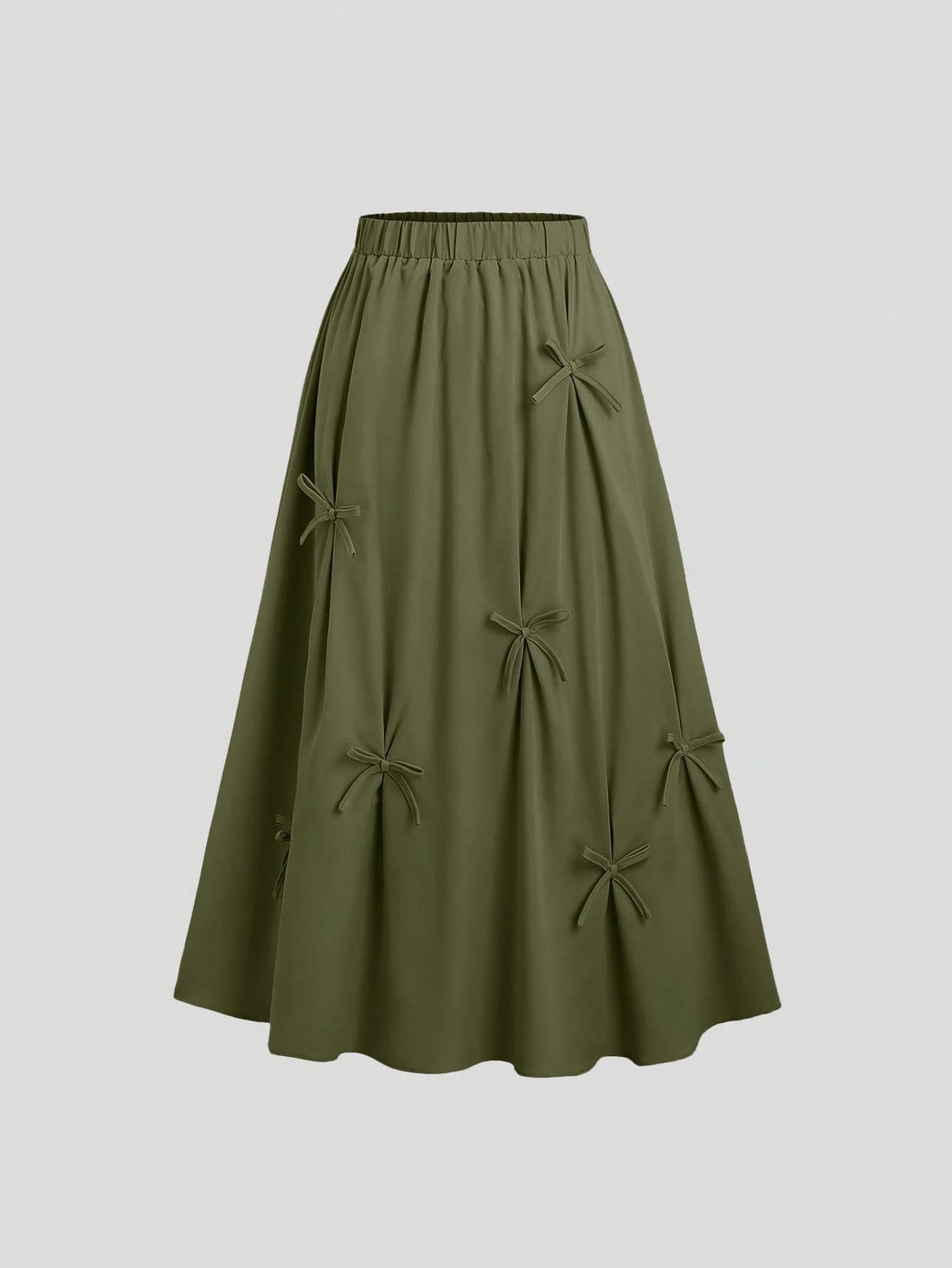 CV2033	French Sweet Pink Bow Decor Skirt, Fashionable High-Quality Elegant Ladies Skirt, Suitable For Spring, Summer, Autumn, Winter