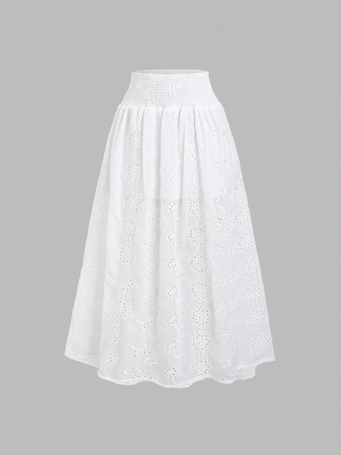 CV2031	Women's New Vacation Elegant Versatile Hollow Embroidered A-Line Low Waist Skirt