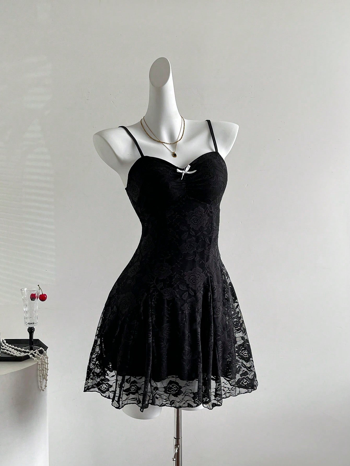 PA8962  French Sweet Style Ruffles Pink Lace Mini Dress,Unique Design For Celebrities, Summer