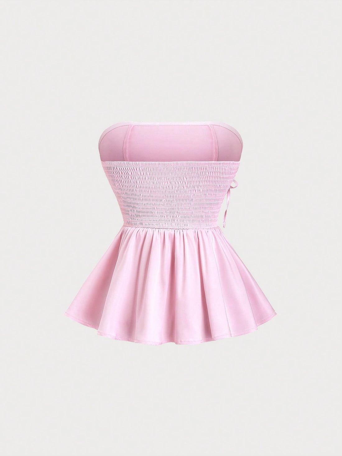 HW6985	Women's Romantic Solid Bandeau Top With Bow Decor