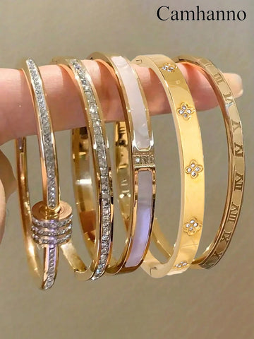 WZ0011	5/1pc Personalized Multi-Color Stainless Steel Bracelet Set With Unique Design, Fashionable , Multi-Element Design, Exquisite And Ideal Gift, Non Fading Jewelry, Fashionable