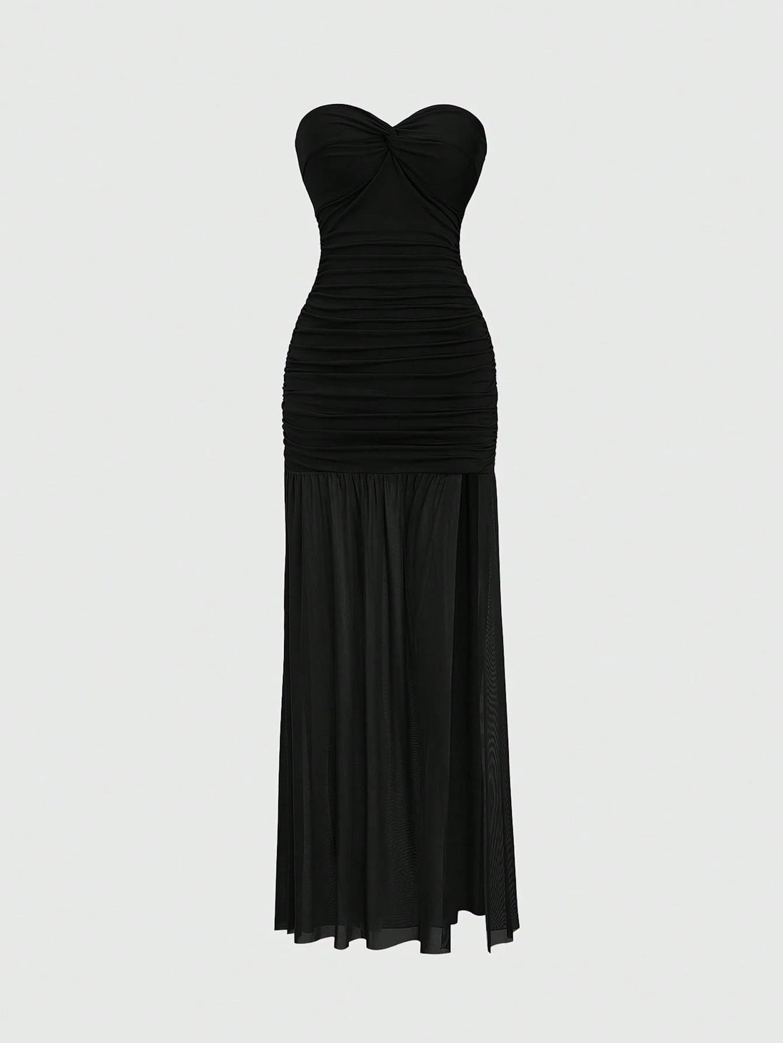 PA3475	Women's Elegant Mesh Patchwork Slim Fit High-Quality Office Wear Twist Front Dress