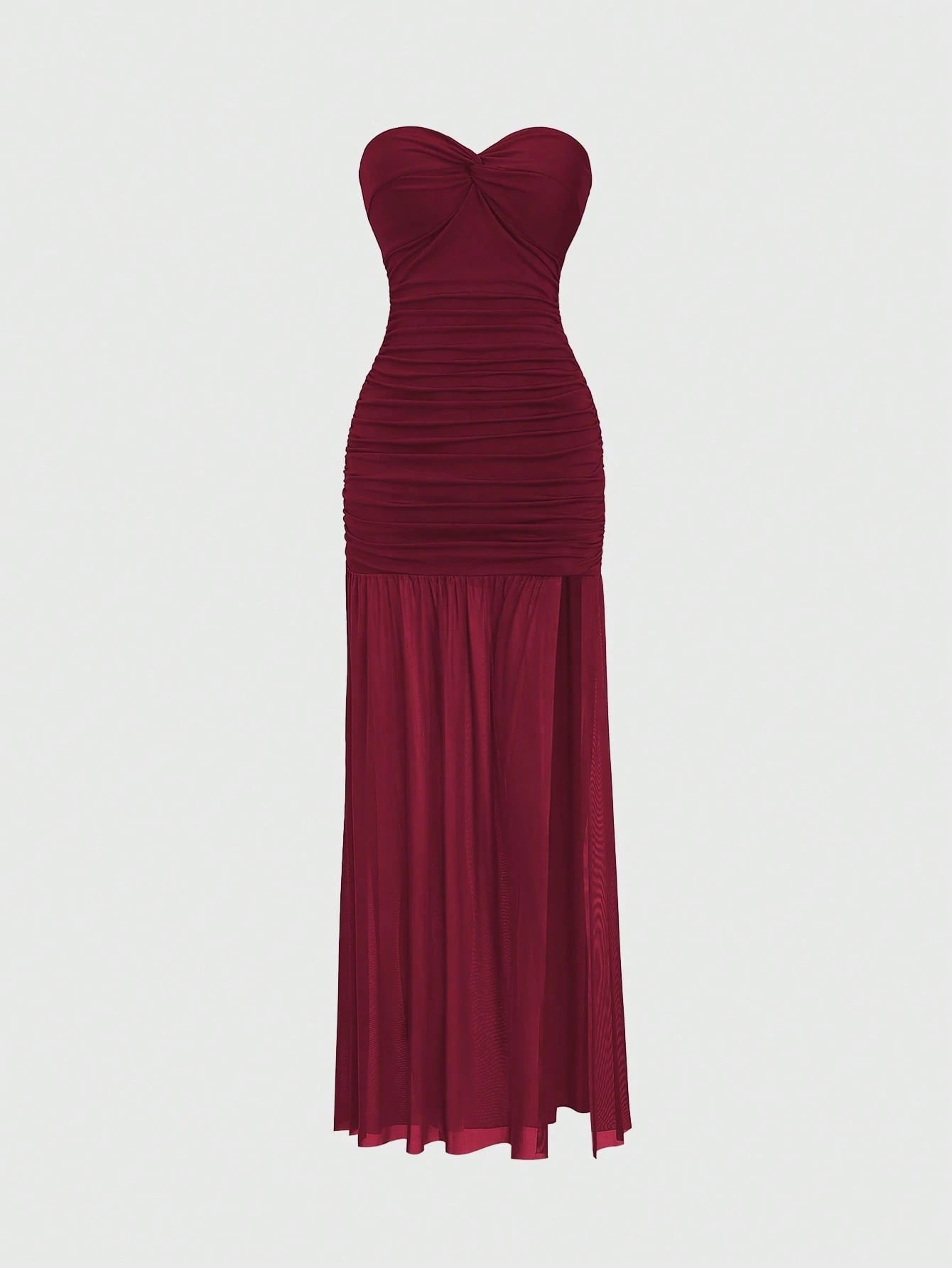 PA3475	Women's Elegant Mesh Patchwork Slim Fit High-Quality Office Wear Twist Front Dress