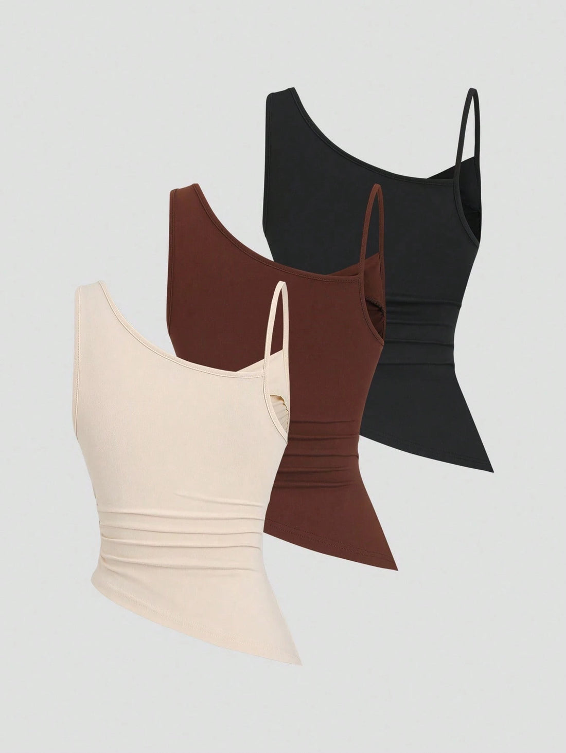 HW8426 Y2K Sexy Crinkle Asymmetrical Hem Versatile Camisole