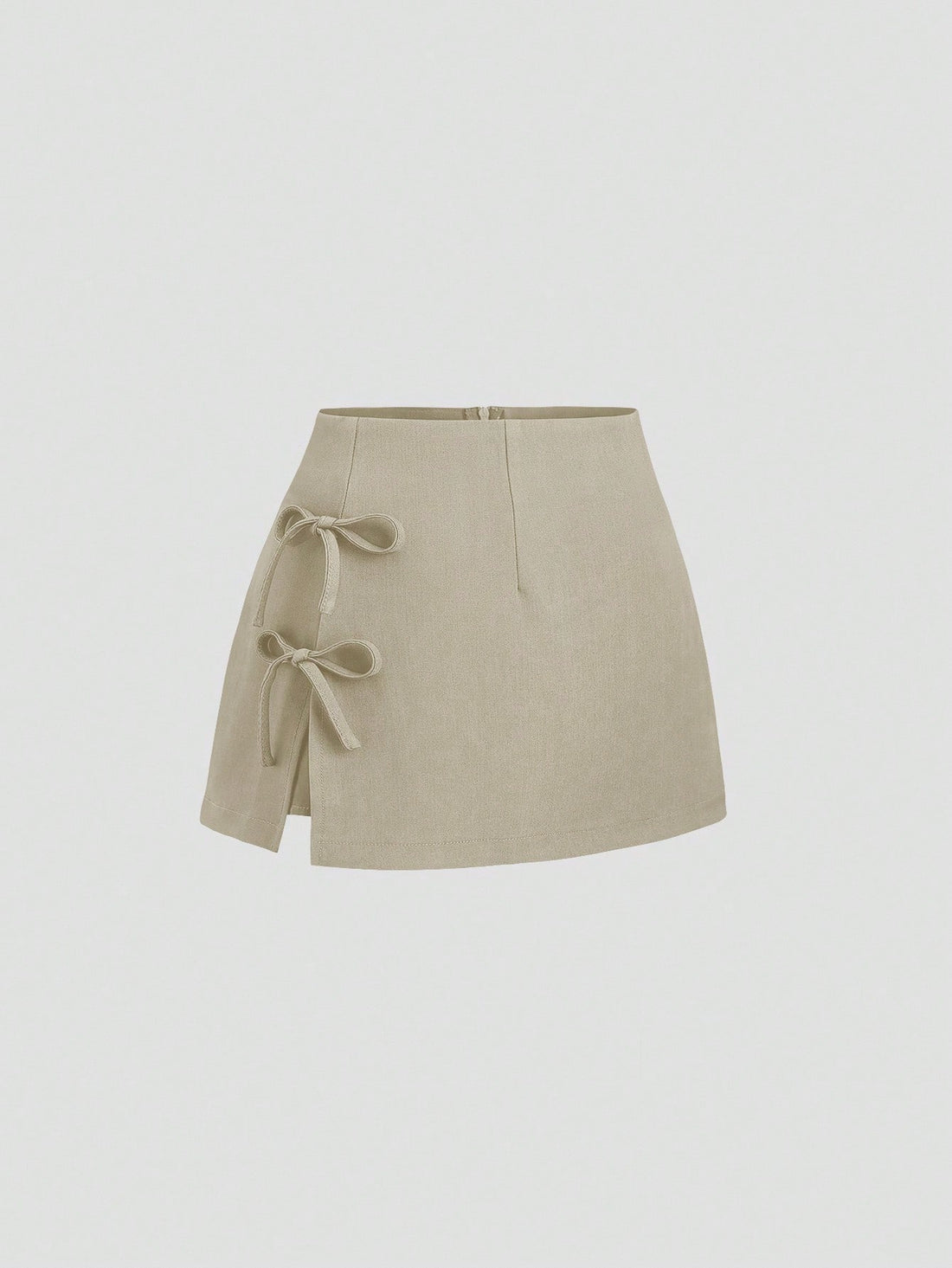 CV2022	A-Line Mini Skirt With Bowknot Waist & Side Slit For Women, Stylish Design, Spring/Summer