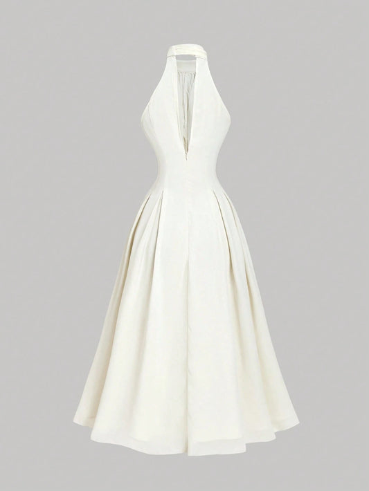PA2307 || Women's Apricot Tie Bow Cinched Waist Chiffon Midi Dress,Summer Dresses For Women,Wedding Guest Dress Women,Birthday Dresses For Women,Country Concert Outfit,Boho, 50s Dress, 1950 Vintage Dress, 50s Style Dress Women