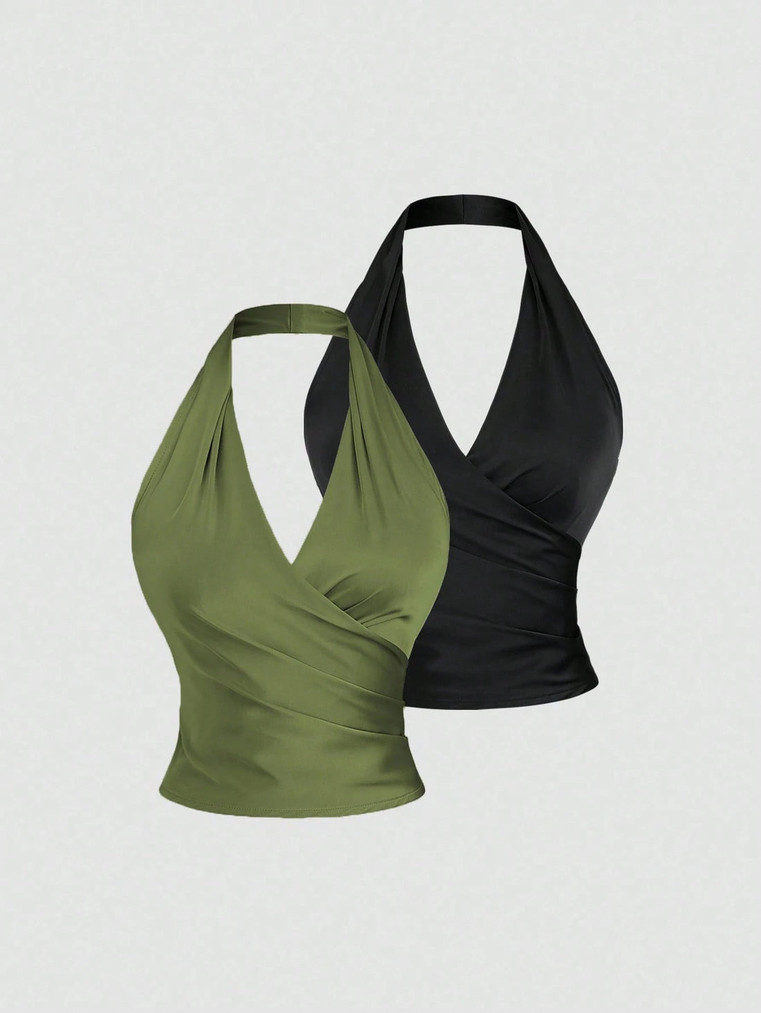 HW0271	Women's Summer European Style Slit Neck Tops, Elegant Commuting Neck Vest