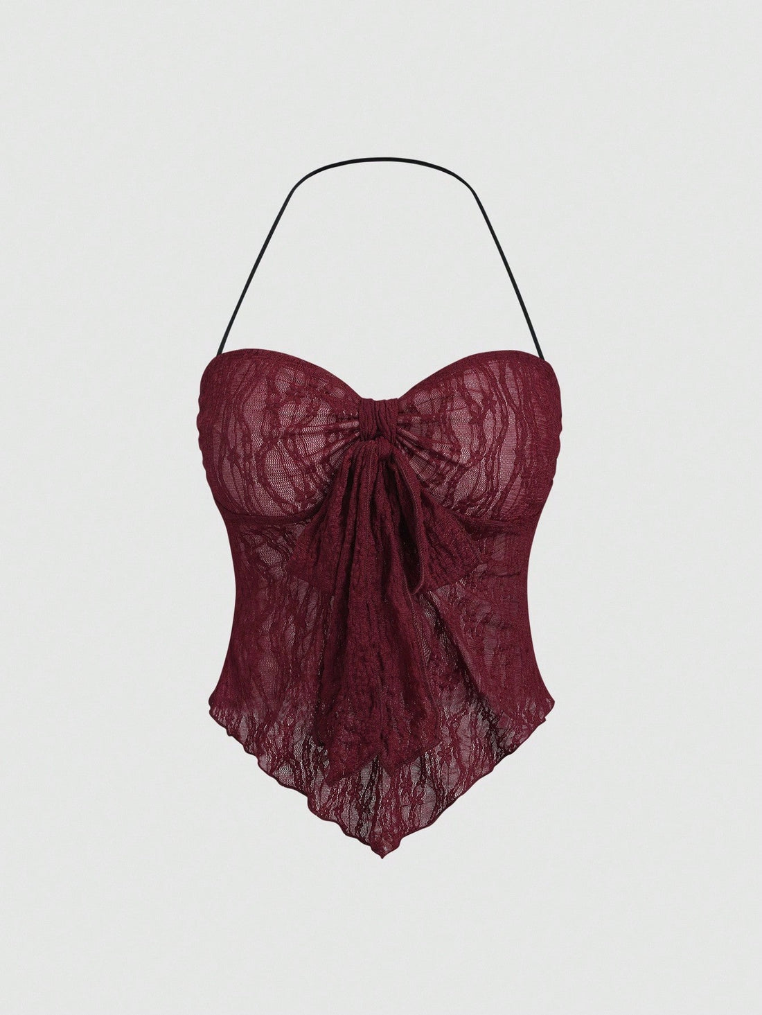 PA9926	Women's Solid Color Front Knot Asymmetric Hem Fashionable Halter Cami Top Y2K