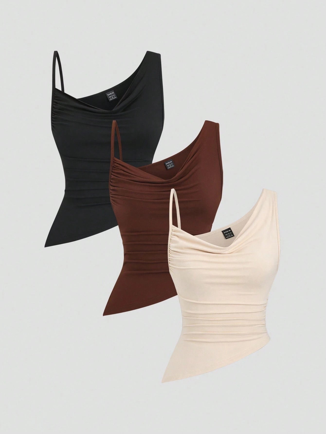 HW8426 Y2K Sexy Crinkle Asymmetrical Hem Versatile Camisole
